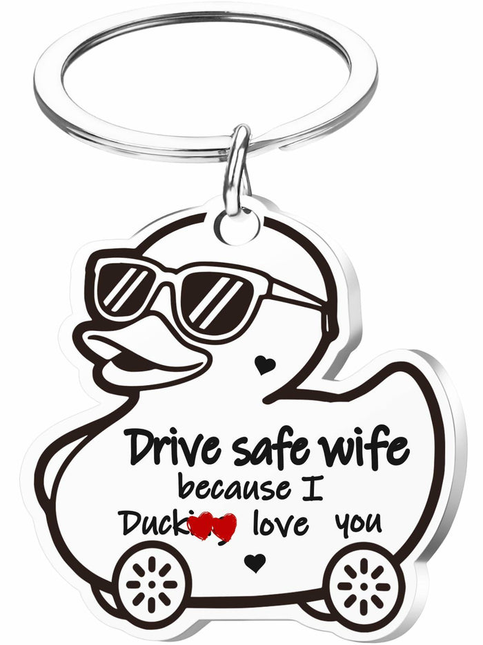 XgiftCreat Valentines Keychain Gifts for Wife - Drive Safe Wife I Love You, by Deal US