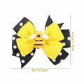 BOENBE LOVED Girls Yellow Bee Hair Clips with Ribbon Bows 2Pcs Polka Dots by Deal US