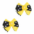 BOENBE LOVED Girls Yellow Bee Hair Clips with Ribbon Bows 2Pcs Polka Dots by Deal US