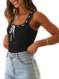 Imily Bela Womens Square Neck Ribbed Tank Top Black Size M by Deal US