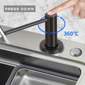 JOMSPOA Dish Soap Dispenser Kitchen Sink Pump Metal Head 17OZ Black + 2 Sponges by Deal US