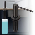 JOMSPOA Dish Soap Dispenser Kitchen Sink Pump Metal Head 17OZ Black + 2 Sponges by Deal US