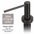 JOMSPOA Dish Soap Dispenser Kitchen Sink Pump Metal Head 17OZ Black + 2 Sponges by Deal US