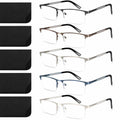ORANZI 5-Pack Blue Light Blocking Reading Glasses, Half Metal Frame, 1.00 by Deal US