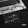 ORANZI 5-Pack Blue Light Blocking Reading Glasses, Half Metal Frame, 1.00 by Deal US
