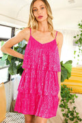 FANSI NOVA Women’s Glitter Sequin Dress V-Neck Spaghetti Strap Hot Pink M by Deal US