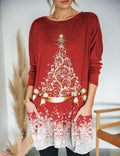 NOVEPT Women’s Reindeer Christmas Shirt Dress – Red, M by Deal US