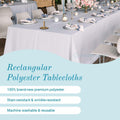 Leading Linens 2-Pack Black 60x126" Polyester Tablecloth – Washable & Durable by Deal US