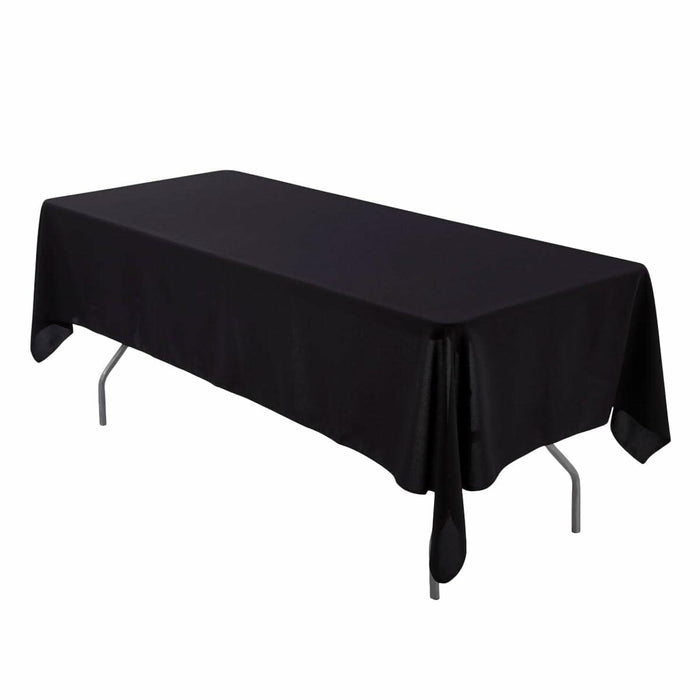 Leading Linens 2-Pack Black 60x126" Polyester Tablecloth – Washable & Durable by Deal US