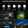 Funeedn Bike Light Set 5000LM – Front & Rear, USB, Waterproof, Black by Deal US