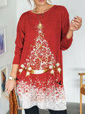 NOVEPT Women’s Reindeer Christmas Shirt Dress – Red, M by Deal US