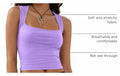 Mizoci Women’s Square Neck Crop Tank Top Sleeveless Going Out Black Small by Deal US