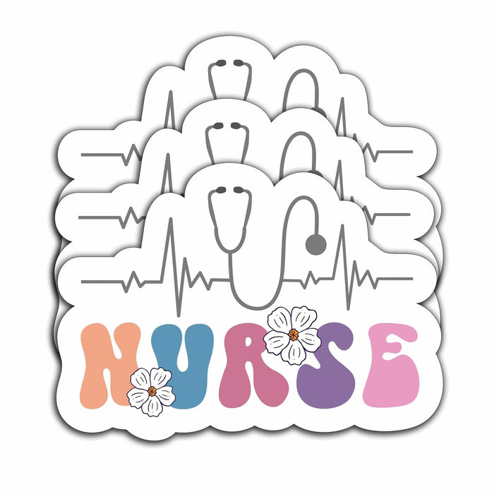 3Pcs Nurse Stickers Nursing Is a Work of Heart Waterproof Vinyl Decals by Deal US