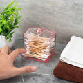 Biiange 2-Pack Acrylic Cotton Swab Holder with Lid 7oz Q-Tip Storage (Pink) by Deal US