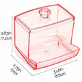 Biiange 2-Pack Acrylic Cotton Swab Holder with Lid 7oz Q-Tip Storage (Pink) by Deal US