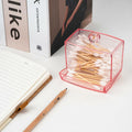 Biiange 2-Pack Acrylic Cotton Swab Holder with Lid 7oz Q-Tip Storage (Pink) by Deal US