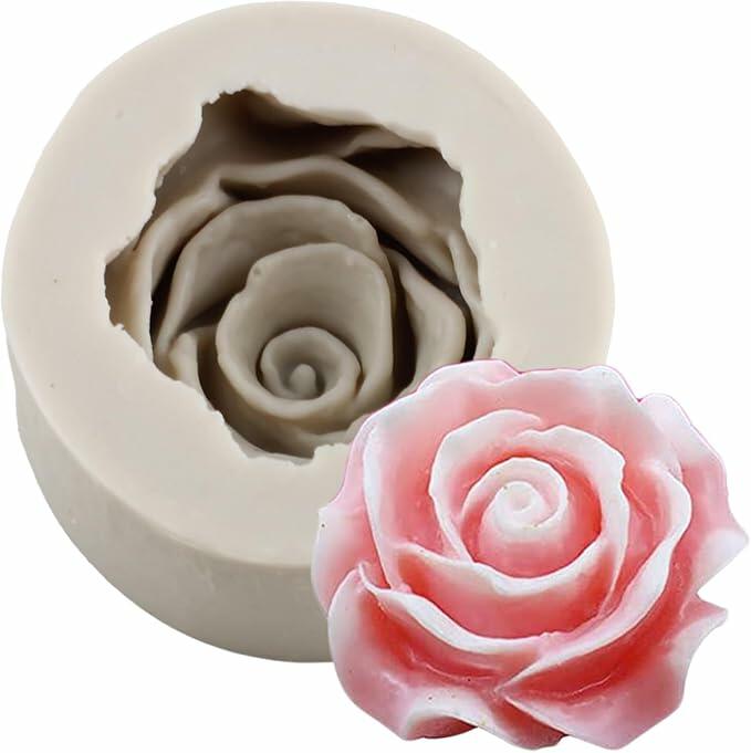 Heart Shaped Silicone Chocolate Mold Rose Flower Fondant Cake Decor 2pc by Deal US