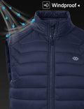 MoFiz Men’s Puffer Vest Winter Active Zipper Sleeveless Jacket Navy XX-Large by Deal US