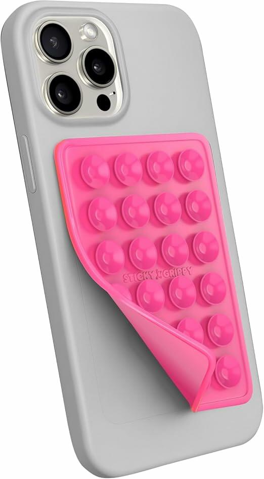 YZLELEQ Silicone Suction Phone Holder Double-Sided Mount Pink iPhone Android by Deal US