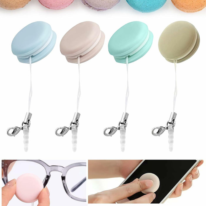 Macaron Phone Screen Cleaner 4PCS Mobile Screen Cleaning Ball Wipe Pendant by Deal US