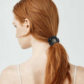 Generic Silk Hair Scrunchies for Women Black Elastic Satin Hair Ties by Deal US