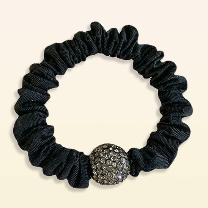 Generic Silk Hair Scrunchies for Women Black Elastic Satin Hair Ties by Deal US