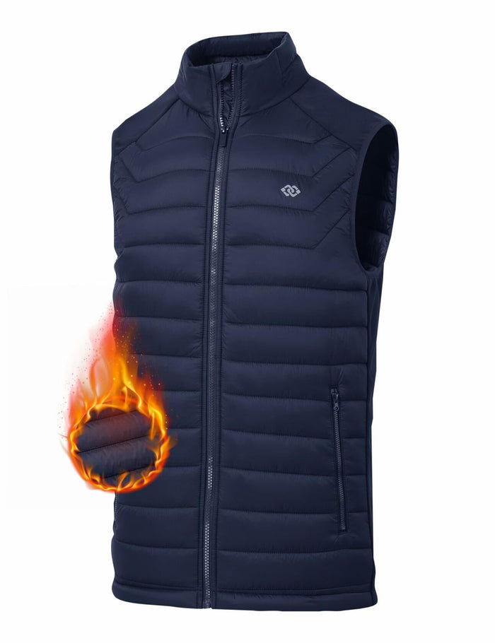 MoFiz Men’s Puffer Vest Winter Active Zipper Sleeveless Jacket Navy XX-Large by Deal US