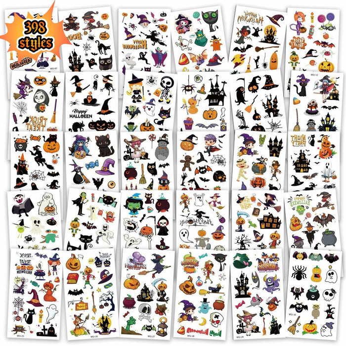 Halloween Temporary Tattoos for Kids 30 Sheets Party Favors by Deal US