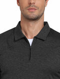 MoFiz Men’s Long Sleeve Polo Shirt Quarter-Zip Quick Dry Grey M by Deal US