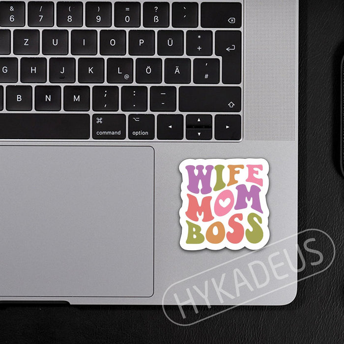 3Pcs Wife Mom Boss Stickers Funny Mom Life Waterproof Vinyl Decals by Deal US