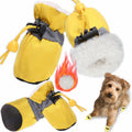 TEOZZO Dog Boots Warm Puppy Paw Protector Reflective Strip Size 6 Yellow 4PCs by Deal US