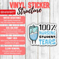 3Pcs Nursing Student Stickers Nurse Medical Vinyl Waterproof Decals 2in by Deal US