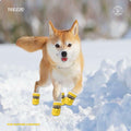 TEOZZO Dog Boots Warm Puppy Paw Protector Reflective Strip Size 6 Yellow 4PCs by Deal US