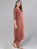 Idalia Black Rayon Solid Straight Kurta with Palazzo Set for Women by Deal US