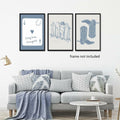 Venphude Coastal Art Canvas Set of 3 12x16in Unframed Blue Cowgirl Surfboard by Deal US