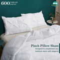 Queen Pillow Shams Set of 2 White Pinch Pleated 20x30 100% Egyptian Cotton by Deal US