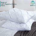 Queen Pillow Shams Set of 2 White Pinch Pleated 20x30 100% Egyptian Cotton by Deal US
