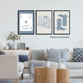 Venphude Coastal Art Canvas Set of 3 12x16in Unframed Blue Cowgirl Surfboard by Deal US