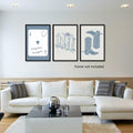 Venphude Coastal Art Canvas Set of 3 12x16in Unframed Blue Cowgirl Surfboard by Deal US