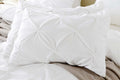Queen Pillow Shams Set of 2 White Pinch Pleated 20x30 100% Egyptian Cotton by Deal US