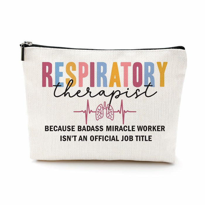 Funny Respiratory Therapist Makeup Bag Cosmetic Bag RT Gifts for Women by Deal US