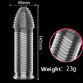 4PCS Threaded Male Condoms Transparent Fine Ring Extended Sleeve Adult by Deal US