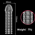 4PCS Threaded Male Condoms Transparent Fine Ring Extended Sleeve Adult by Deal US