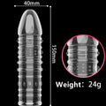 4PCS Threaded Male Condoms Transparent Fine Ring Extended Sleeve Adult by Deal US