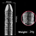 4PCS Threaded Male Condoms Transparent Fine Ring Extended Sleeve Adult by Deal US