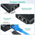 HRSDEIE Ethernet Splitter 1-to-2 Gigabit RJ45 1000Mbps Network LAN Adapter by Deal US