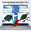 HRSDEIE Ethernet Splitter 1-to-2 Gigabit RJ45 1000Mbps Network LAN Adapter by Deal US