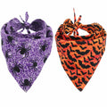 KZHAREEN 2 Pack Halloween Dog Bandana Reversible Triangle Scarf Large by Deal US