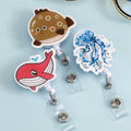 5 Pcs Retractable Badge Reel ID Clip Holder Jellyfish Whale Shark Nurse by Deal US