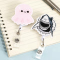 5 Pcs Retractable Badge Reel ID Clip Holder Jellyfish Whale Shark Nurse by Deal US